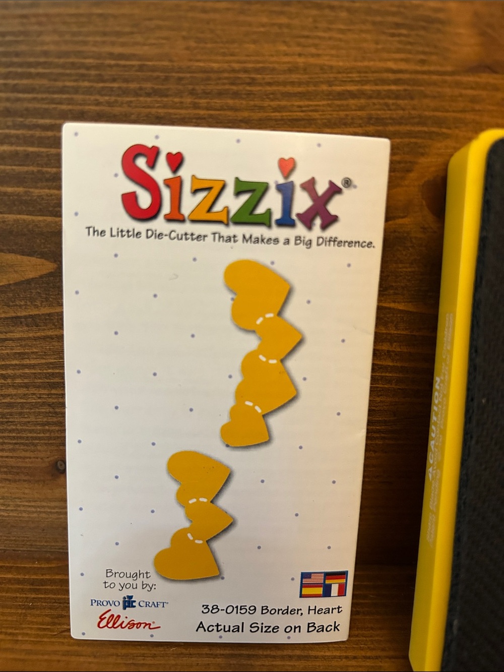 Sizzix Yellow Heart Border Die-Cutter Cardstock Accent